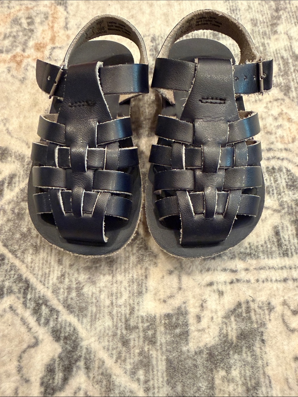 Salt Water Sandals by Hoy Kids Navy Black Fisherman Sandals - Picture 2 of 4